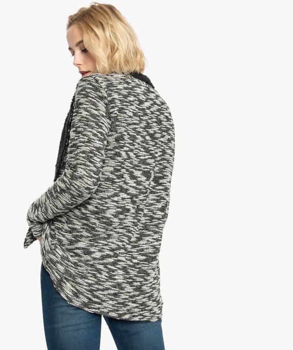 Gilet femme en maille bouclette doublé sherpa vue3 - FOLLOW ME - GEMO