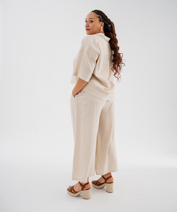 Chemise manches courtes en viscose et lin femme grande taille vue4 - GEMO 4G GT - GEMO