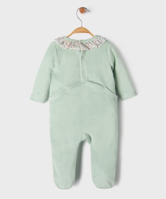 Pyjama en velours à pont-dos et col volanté bébé vue3 - GEMO 4G BEBE - GEMO