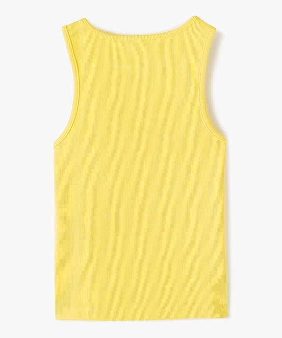 Débardeur fille ado côtelé en coton stretch vue3 - GEMO (JUNIOR) - GEMO