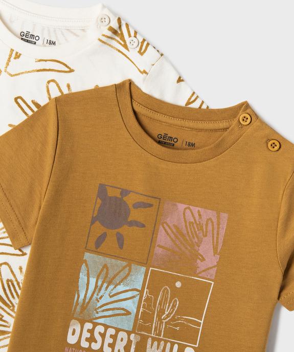 Tee-shirt manches courtes imprimés bébé garçon (lot de 2) vue2 - GEMO(BEBE DEBT) - GEMO