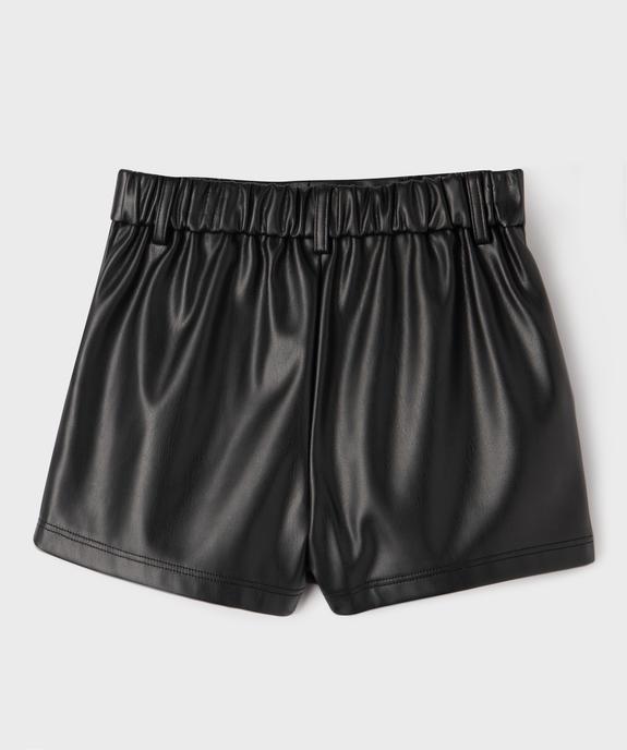 Short ample en cuir imitation à taille élastiquée fille - GEMO (ENFANT) Short ample en cuir imitation à taille élastiquée fille vue3 - GEMO (ENFANT) - GEMO