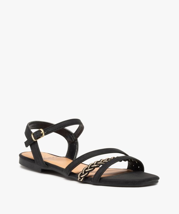 Nu-pieds femme à talon plat et bride tressée vue2 - GEMO (CASUAL) - GEMO