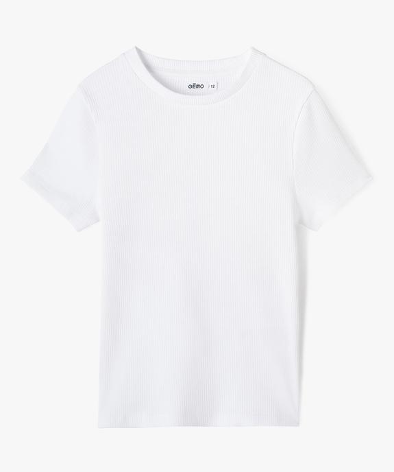 Tee-shirt à manches courtes en maille côtelée fille vue6 - GEMO 4G FILLE - GEMO