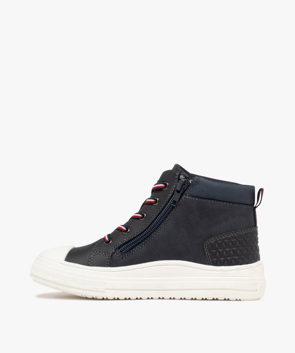 Baskets garçon mid-cut à zip et lacets tricolores vue4 - BUGGY GEMO FOR GOOD - GEMO