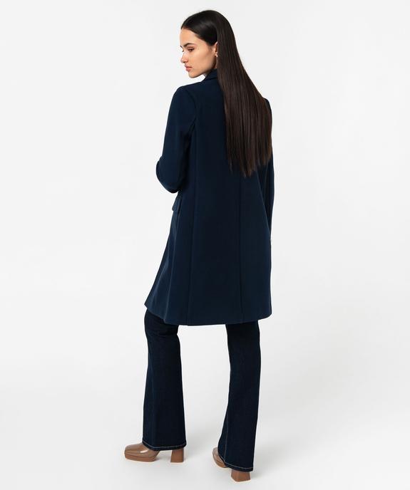 Manteau droit à grand col femme vue3 - GEMO(FEMME PAP) - GEMO