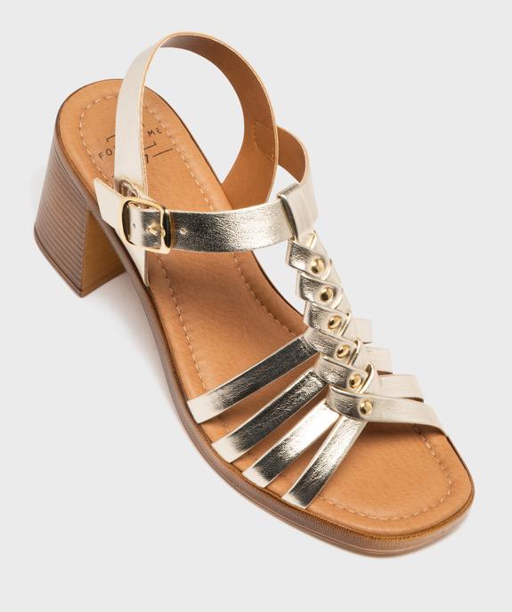 Sandales à talon flare et brides métallisées femme vue5 - FOLLOW ME - GEMO