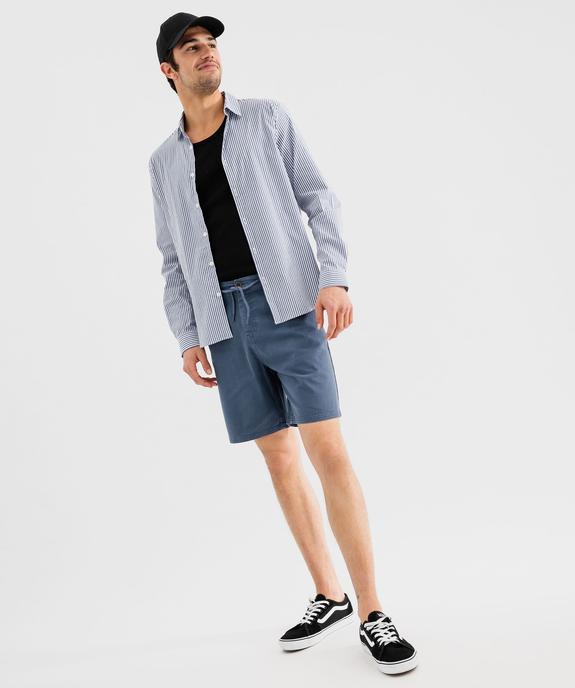 Bermuda chino en coton stretch à taille élastique homme vue4 - GEMO 4G HOMME - GEMO