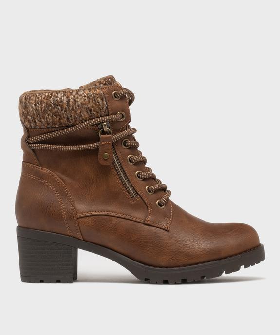 Boots femme à talon et fourrées avec col chaussette vue7 - GEMO(URBAIN) - GEMO