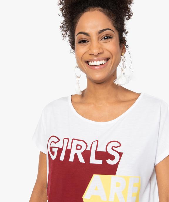 Tee-shirt femme loose imprimé  vue2 - GEMO(FEMME PAP) - GEMO