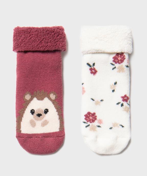 Bottons en coton avec intérieur bouclette bébé fille (lot de 2) - GEMO 4G BEBE Bottons en coton avec intérieur bouclette bébé fille (lot de 2) vue1 - GEMO 4G BEBE - GEMO