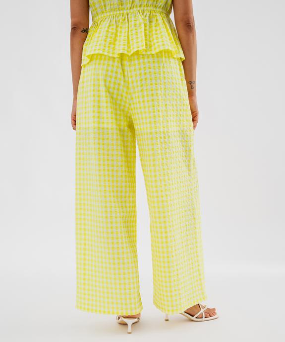Pantalon large et fluide en toile gaufrée femme vue4 - GEMO(FEMME PAP) - GEMO