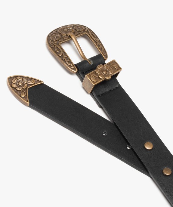 Ceinture femme look bohème à clous et motifs fleuris vue2 - GEMO (ACCESS) - GEMO