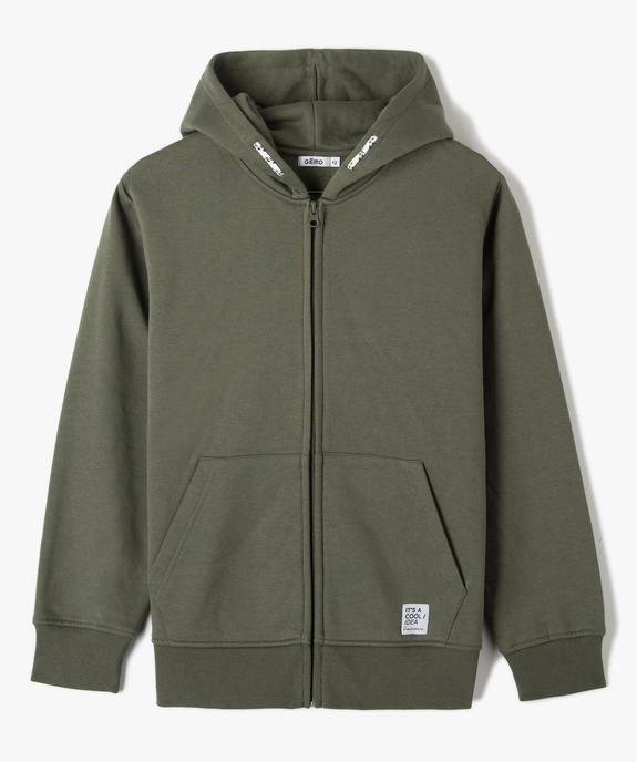 Sweat à capuche avec fermeture zippée garçon vue1 - GEMO (JUNIOR) - GEMO