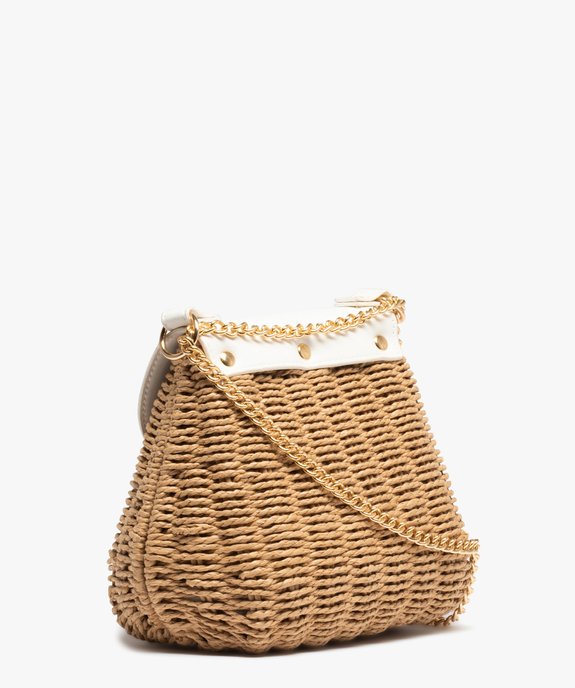 Sac femme en paille à bandoulière chaine vue2 - GEMO (ACCESS) - GEMO