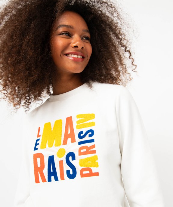 Sweat avec inscription Paris multicolore femme vue5 - GEMO(FEMME PAP) - GEMO