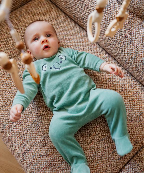 Pyjama en velours à pont-dos pressionné bébé vue2 - GEMO(BB COUCHE) - GEMO