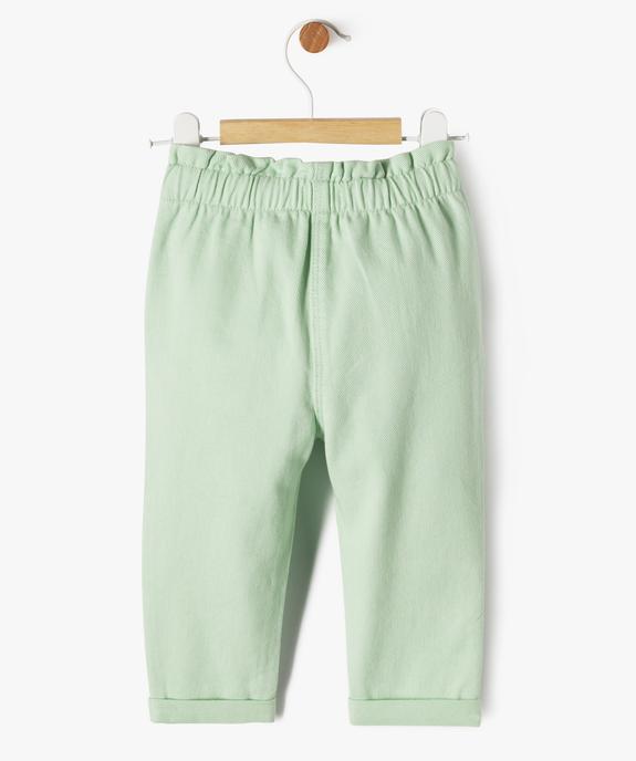 Pantalon en coton avec taille ajustable bébé fille vue3 - GEMO 4G BEBE - GEMO