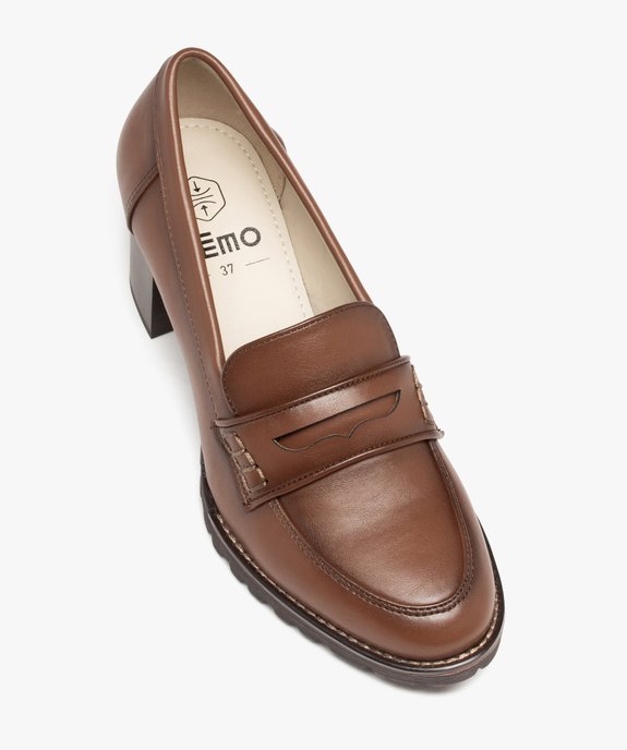 Mocassins femme unis à talon carré et semelle crantée vue5 - VALENTINA BALDA - GEMO