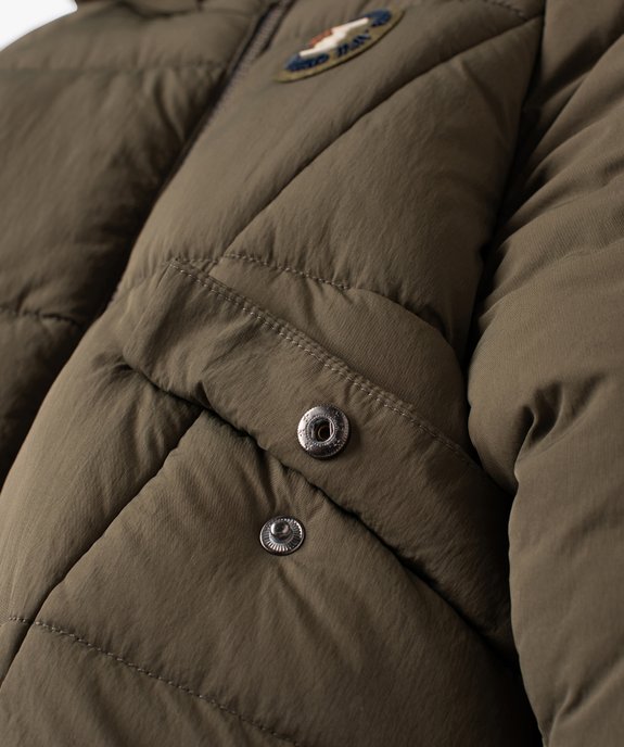 Blouson matelassé doublé peluche à capuche bébé garçon - LuluCastagnette vue4 - LULUCASTAGNETTE - GEMO