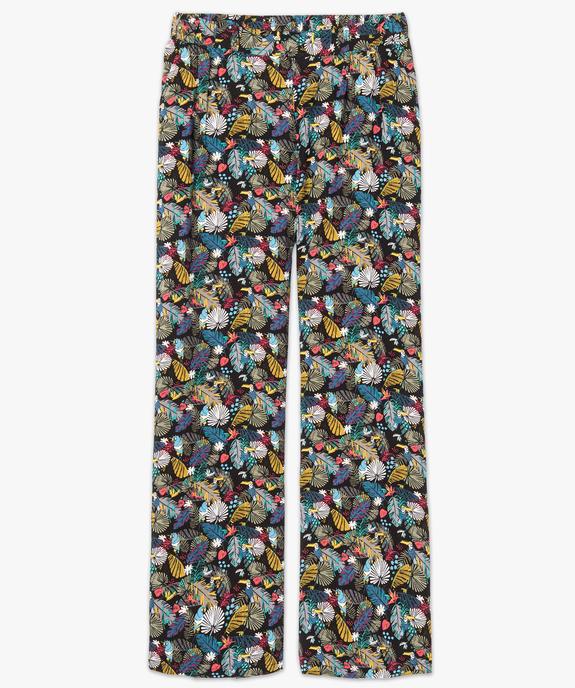 Pantalon large et fluide à motif tropical vue4 - GEMO(FEMME PAP) - GEMO