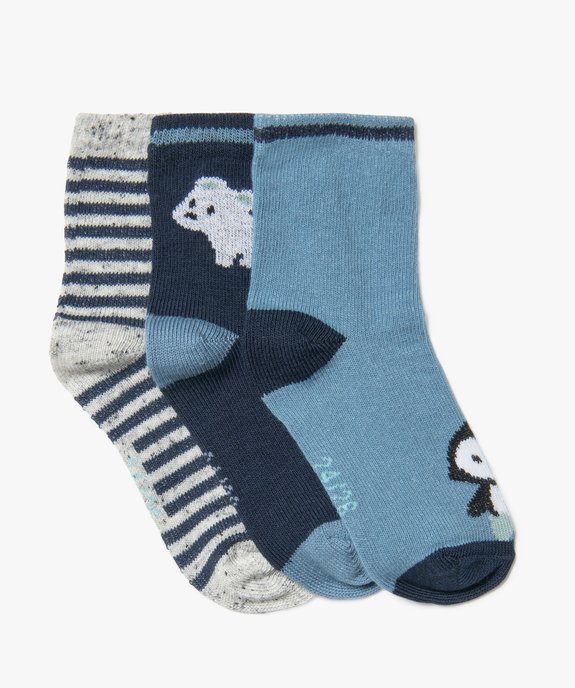 Chaussettes hautes imprimé animaux bébé fille (lot de 3) vue1 - GEMO 4G BEBE - GEMO