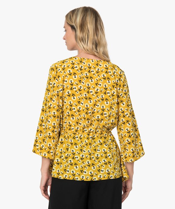 Blouse femme à motifs fleuris avec taille ajustable vue3 - GEMO(FEMME PAP) - GEMO