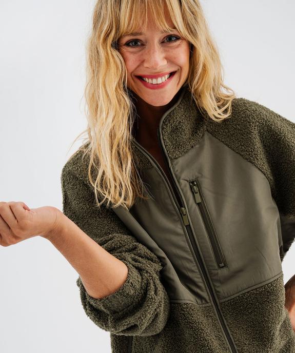 Sweat zippé en sherpa polaire femme vue4 - GEMO(FEMME PAP) - GEMO