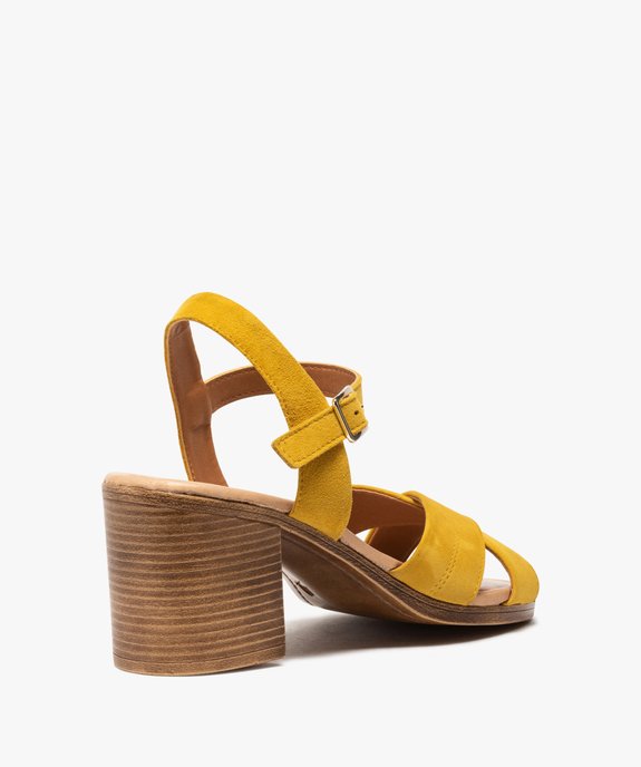 Sandales femme à talon carré coupe spéciale pied large vue4 - GEMO(URBAIN) - GEMO