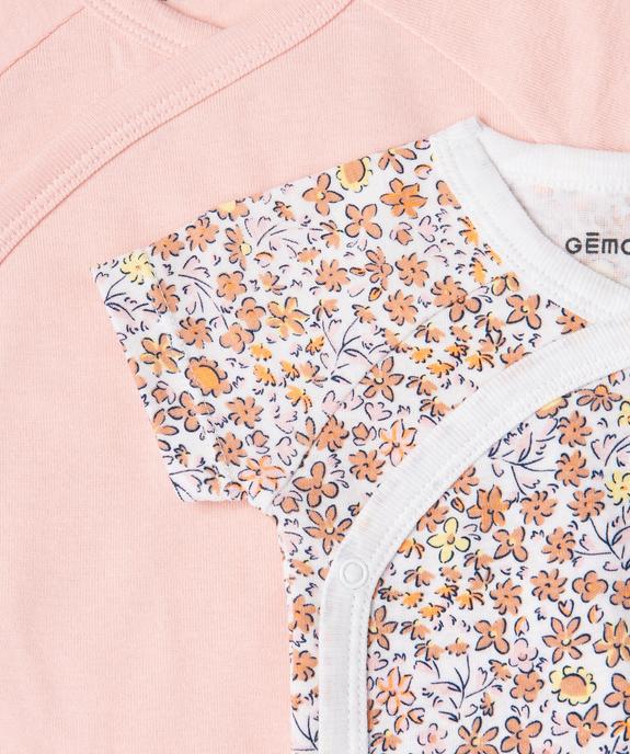 Body manches courtes fermeture croisée bébé (lot de 3) vue3 - GEMO 4G BEBE - GEMO