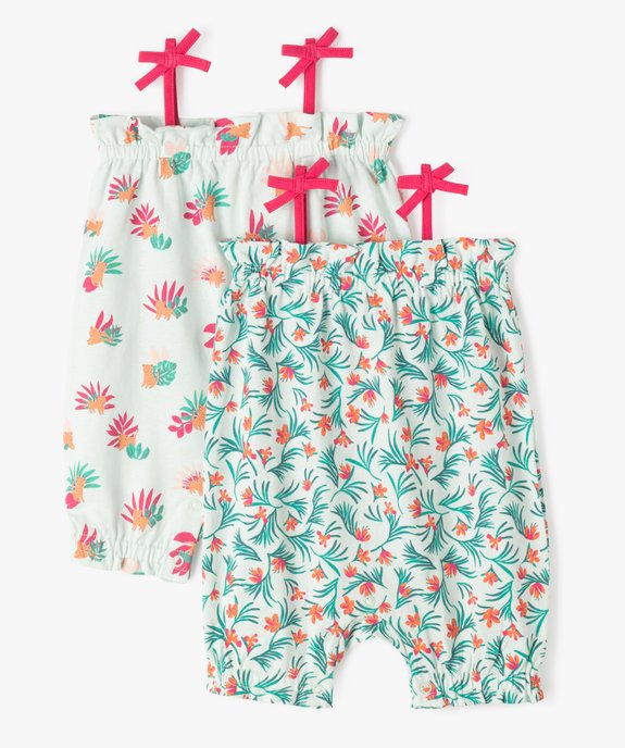 Combishort imprimé à fines bretelles bébé fille (lot de 2) vue1 - GEMO(BB COUCHE) - GEMO