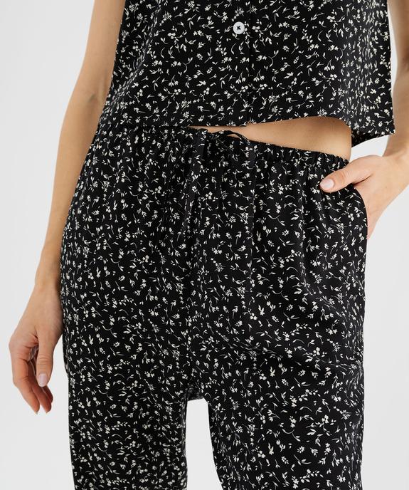 Pantalon à taille élastiquée en viscose fluide imprimée femme vue2 - GEMO 4G FEMME - GEMO