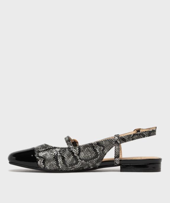 Ballerines slingbacks à bout verni et bride cheville femme vue3 - FOLLOW ME - GEMO