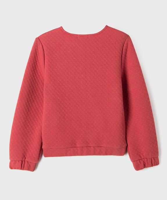 Sweat zippé en maille fantaisie fille vue5 - GEMO (ENFANT) - GEMO