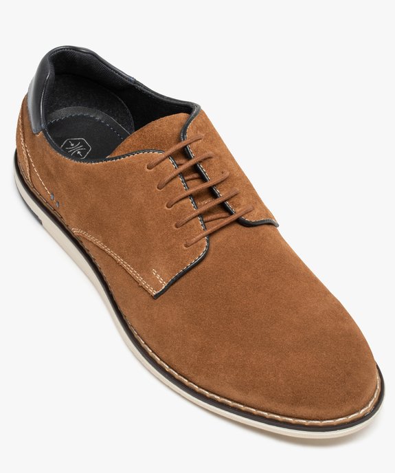 Derbies homme dessus cuir uni et semelle contrastante - GEMO(URBAIN) Derbies homme dessus cuir uni et semelle contrastante vue5 - GEMO(URBAIN) - GEMO