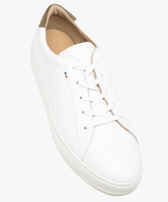 Baskets homme unies dessus et intérieur cuir – Tanéo vue5 - TANEO - GEMO
