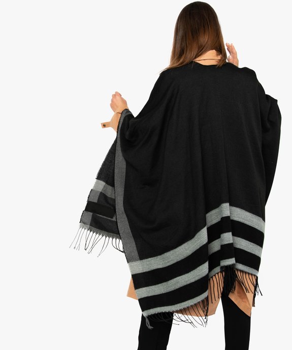 Cape femme à motifs finition franges vue3 - FOLLOW ME - GEMO