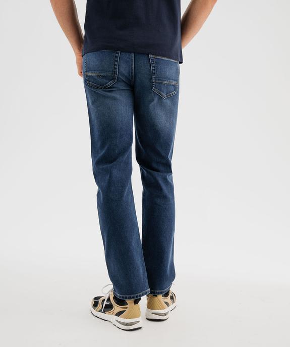 Jean regular en coton extensible et délavé homme vue4 - GEMO 4G HOMME - GEMO