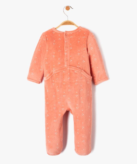 Pyjama bébé à pont-dos en velours à motifs ours vue5 - GEMO(BB COUCHE) - GEMO