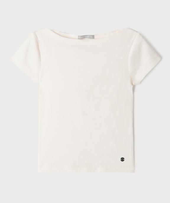 Tee-shirt manches courtes à col bateau fille - LuluCastagnette vue1 - LULU CASTAGNETTE GEMO FOR GOOD - GEMO