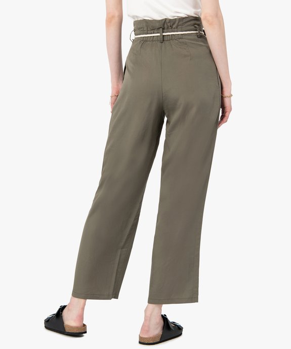 Pantalon femme en Lyocell avec ceinture en corde vue3 - GEMO 4G FEMME - GEMO