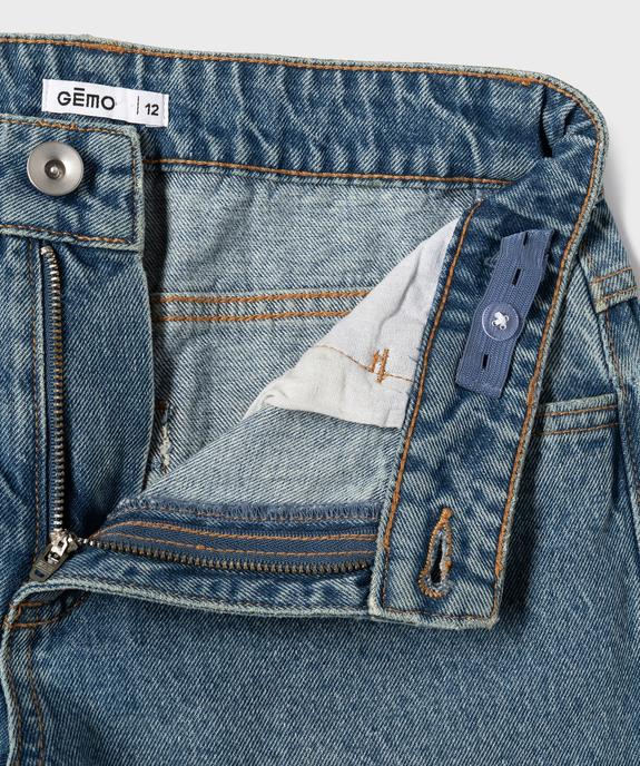Jean loose à taille réglable en denim 100% coton fille vue3 - GEMO 4G FILLE - GEMO