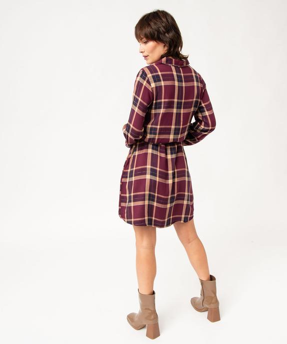 Robe chemise à carreaux femme - LuluCastagnette vue3 - LULUCASTAGNETTE - GEMO