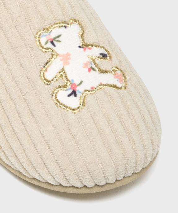 Chaussons pantoufles en velours côtelé fille - LuluCastagnette vue12 - LULU CASTAGNETT - GEMO