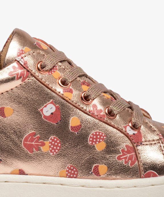 Baskets fille mid-cut dessus cuir métallisées imprimé – NA!  vue6 - NA! - GEMO