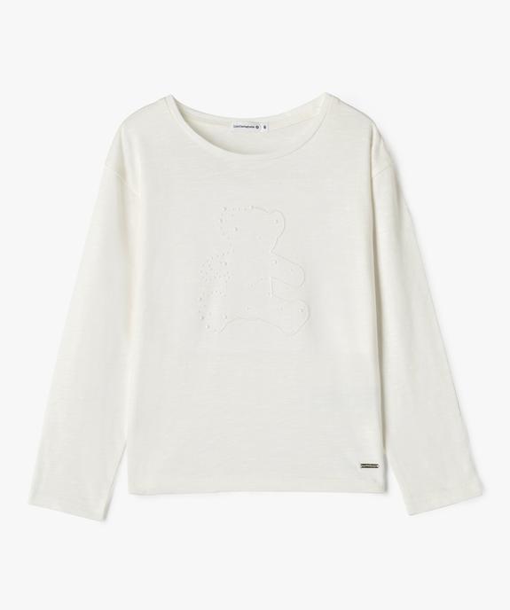 Tee-shirt manches longues avec motif ourson fille - LuluCastagnette vue1 - LULUCASTAGNETTE - GEMO