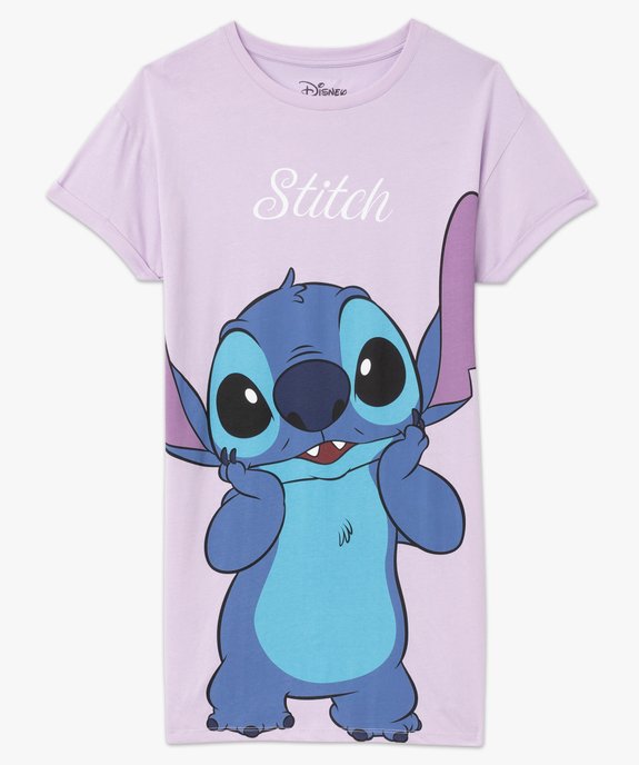Chemise de nuit manches courtes en coton imprimé femme - Stitch vue4 - LILO & STITCH - GEMO