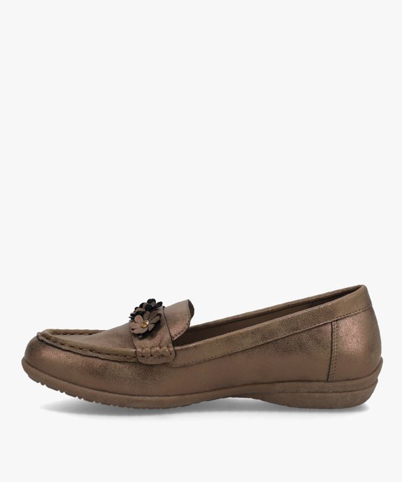 Mocassins femme confort unis ornés de fleurs et strass vue3 - GEMO (CONFORT) - GEMO