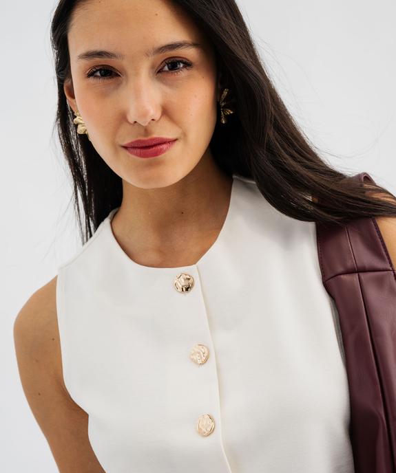 Gilet de costume sans manches à boutons dorés femme vue4 - GEMO(FEMME PAP) - GEMO