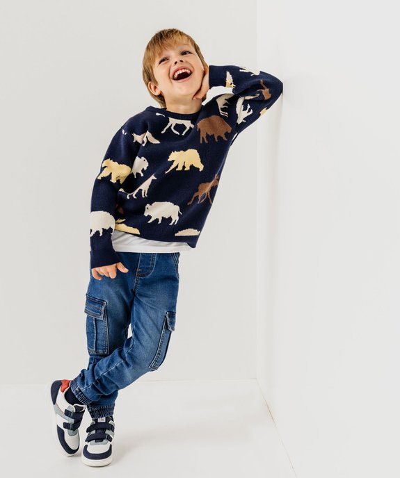 Pull à motifs animaux garçon vue5 - GEMO (ENFANT) - GEMO
